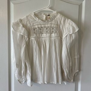 White Crochet Free People Top
